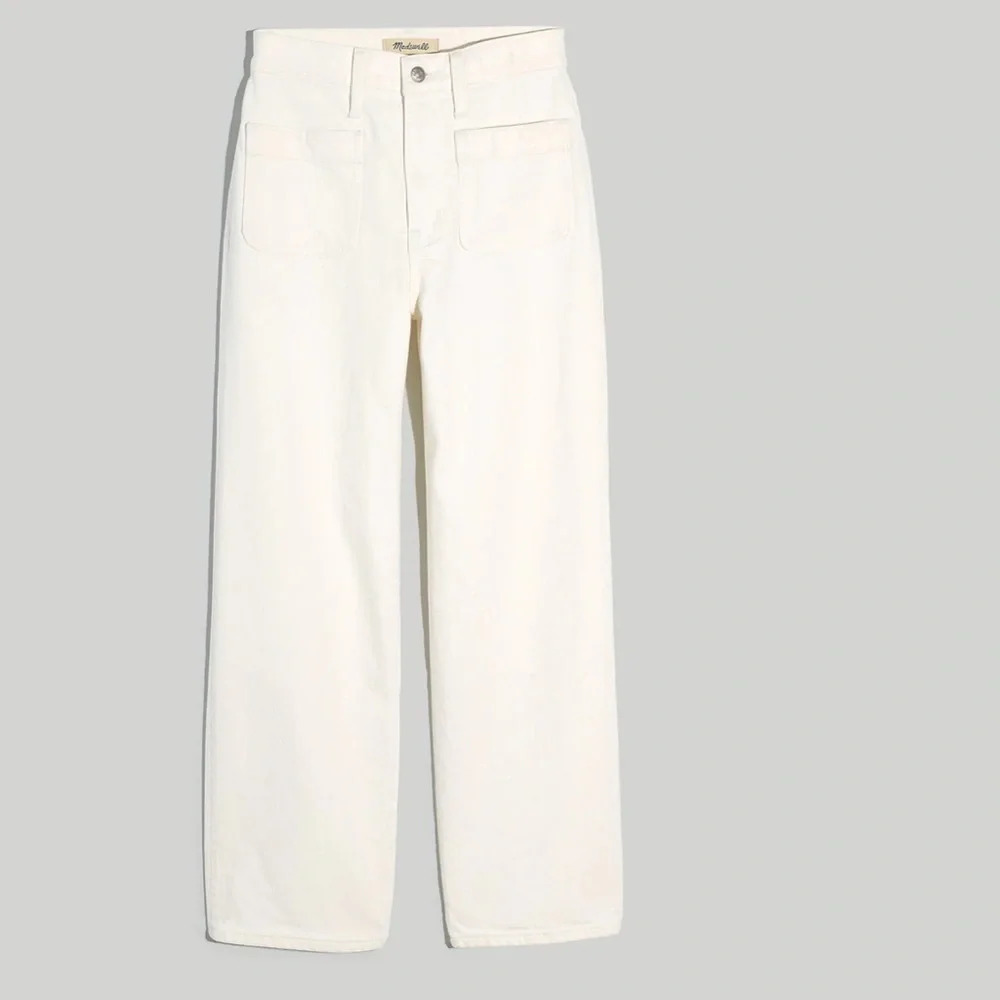 Madewell Perfect Vintage Wide Leg Jean Tile White Patch Pocket - Picture 2 of 11